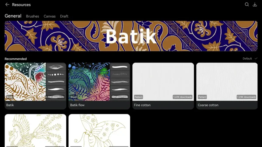 Pola Batik di Aplikasi HUAWEI GoPaint