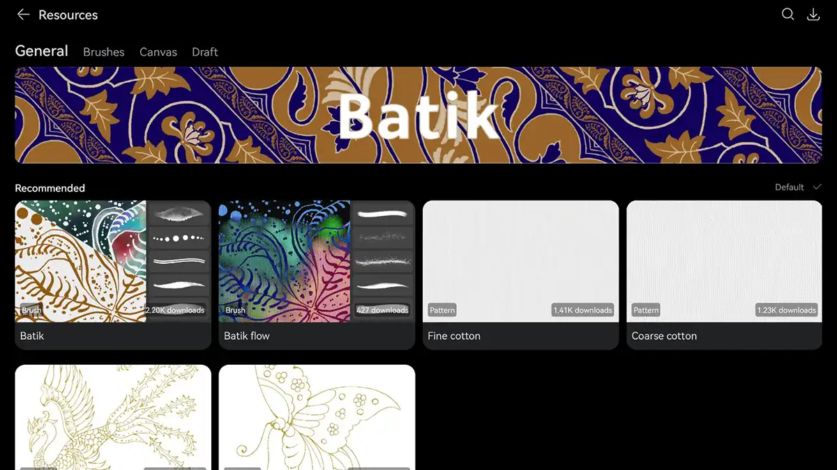 Pola Batik di Aplikasi HUAWEI GoPaint